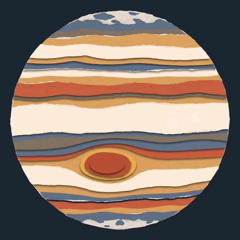 Cut-paper portrait of Jupiter