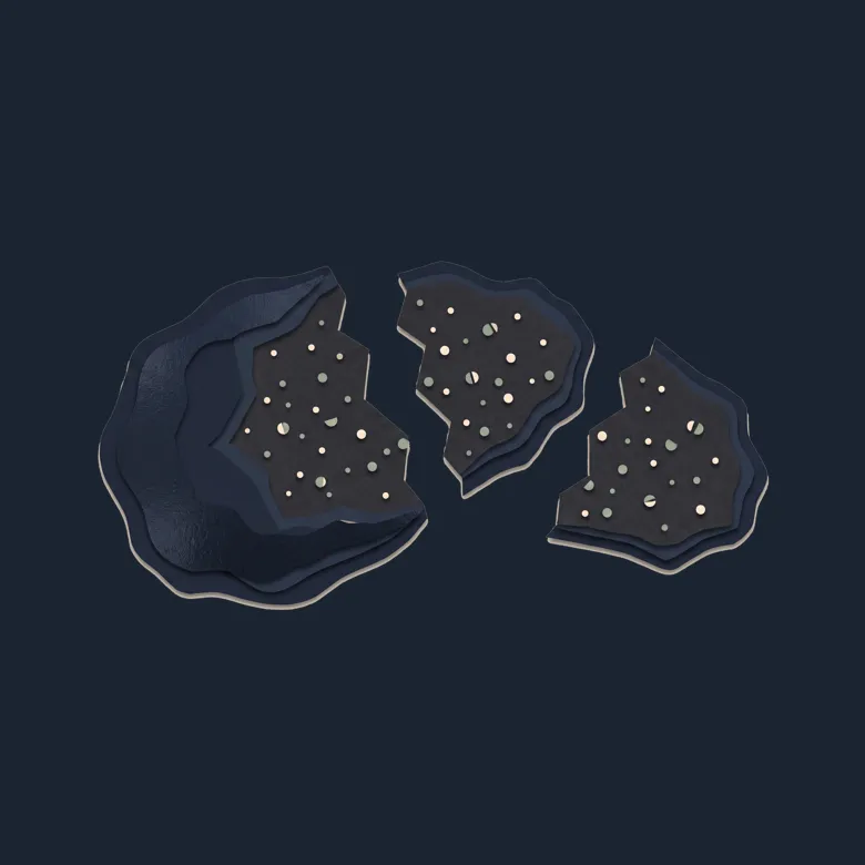 Cut-paper portrait of The Murchison meteorite
