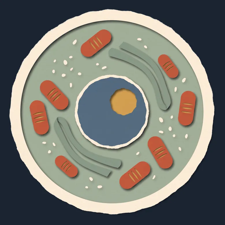 Cut-paper portrait of The first complex cell
