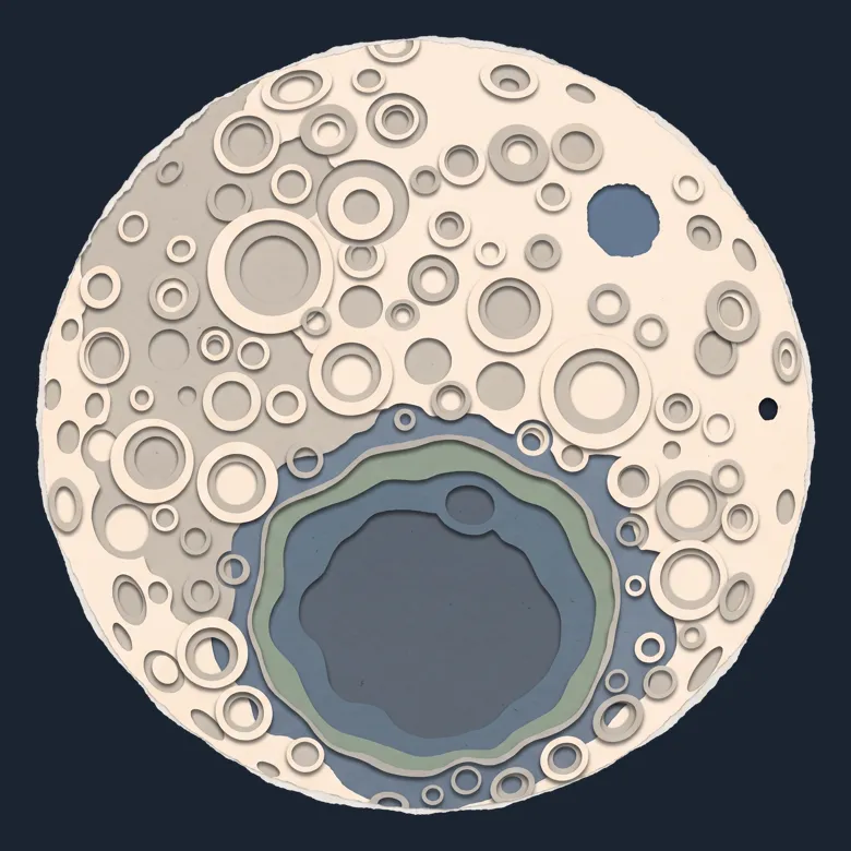 Cut-paper portrait of The Moon