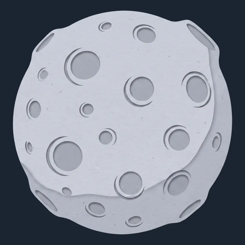 Cut-paper portrait of The second moon