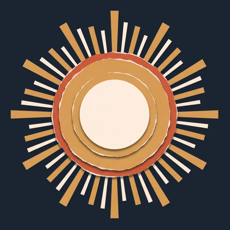 Cut-paper portrait of The Sun