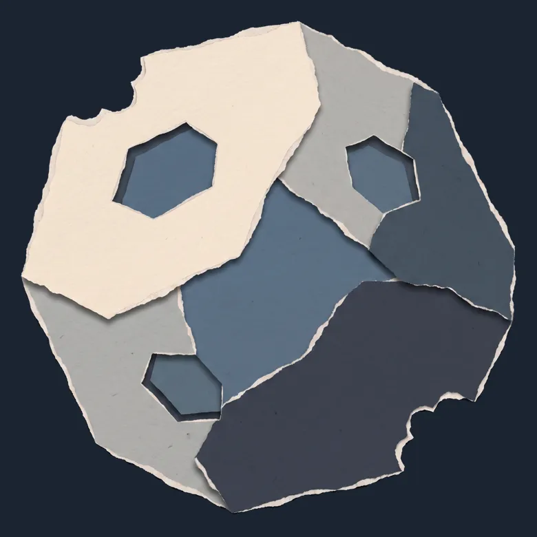 Cut-paper portrait of The Vredefort asteroid